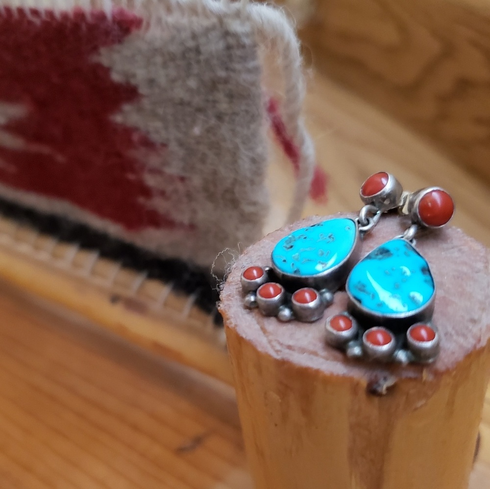 Coral & Turquoise Earrings